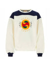 1921 Logo Print Cotton Jersey Sweatshirt Ivory Blue - GUCCI - BALAAN 1