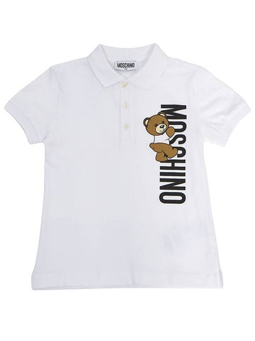 Kids collar short sleeve t shirt HPM03Y LFA01 10101 Adults can wear - MOSCHINO - BALAAN 1