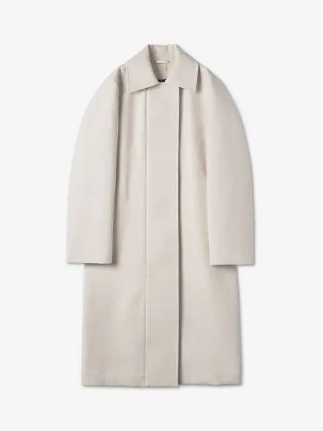 Women's Sports Fleece Wool Trench Coat Chalk - JIL SANDER - BALAAN 2