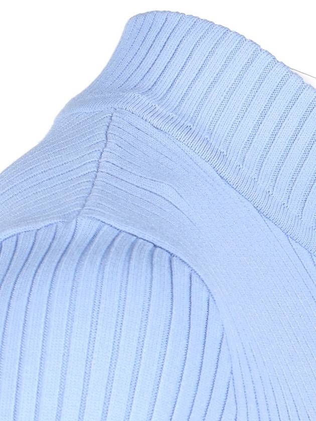 Re-Edition Short Sleeves Rib Knit Top Blue - COURREGES - BALAAN 5