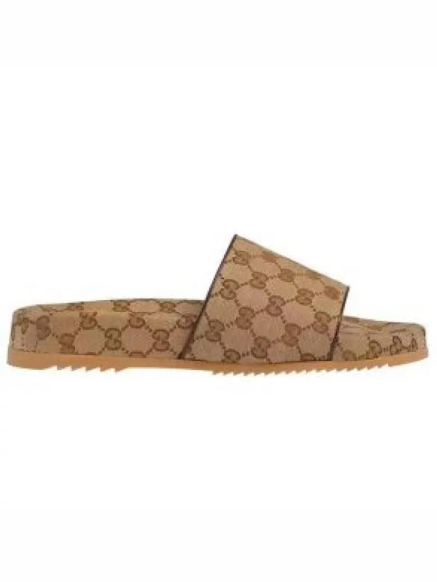 GG Supreme Canvas Slippers Brown - GUCCI - BALAAN 2