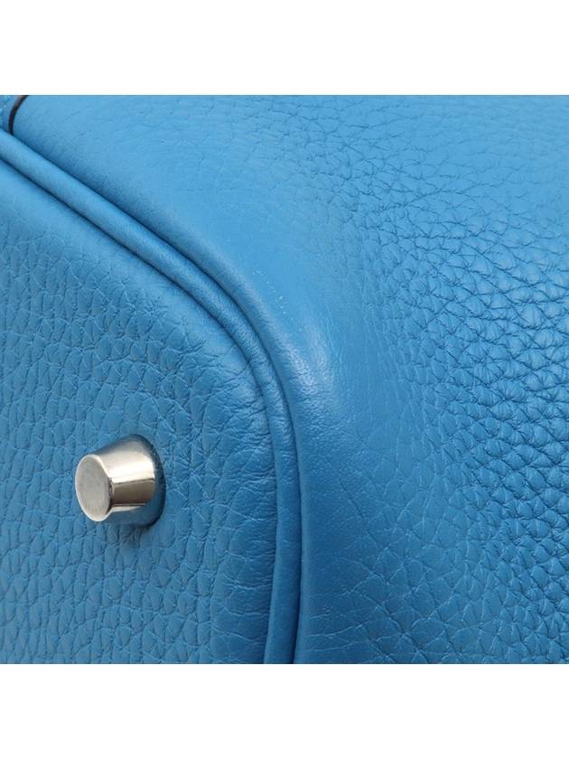 Blue Jeans Clemence Leather Picotan Lock 22 Tote Bag D Engraved - HERMES - BALAAN 10