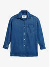 Big Logo Denim Long Sleeve Shirt Blue - AMI - BALAAN 2