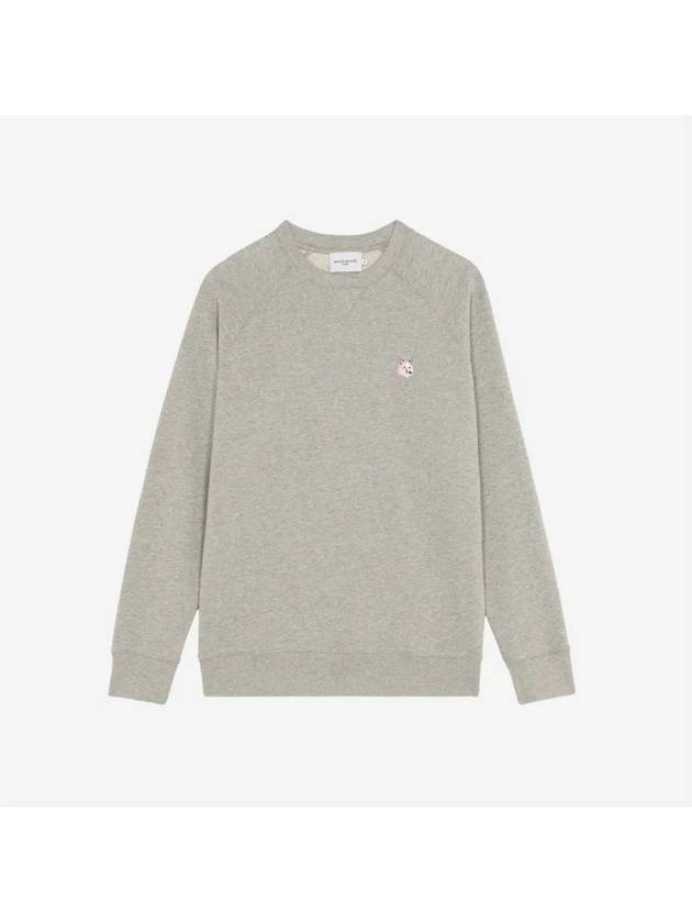 Monochrome Fox Head Patch Classic Cotton Sweatshirt Grey Melange - MAISON KITSUNE - BALAAN 4