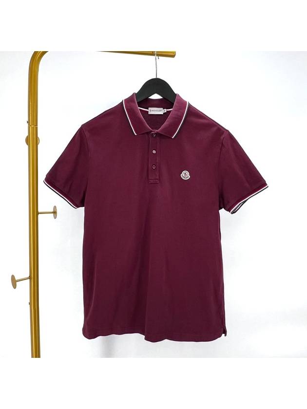 Short sleeve collared t shirt burgundy XL size - MONCLER - BALAAN 3