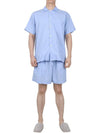 Poplin Pajamas Overfit Short Sleeve Shirt SWE SB - TEKLA - BALAAN 5