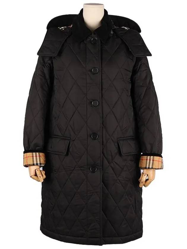 Dereham Quilted Long Padding Black - BURBERRY - BALAAN 2