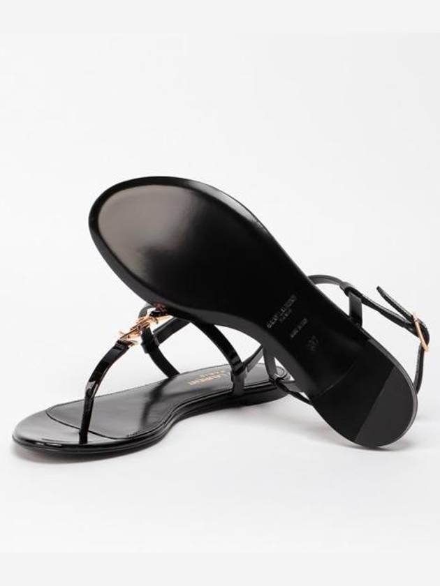 Women's Monogram Cassandra Sandals Black - SAINT LAURENT - BALAAN 4