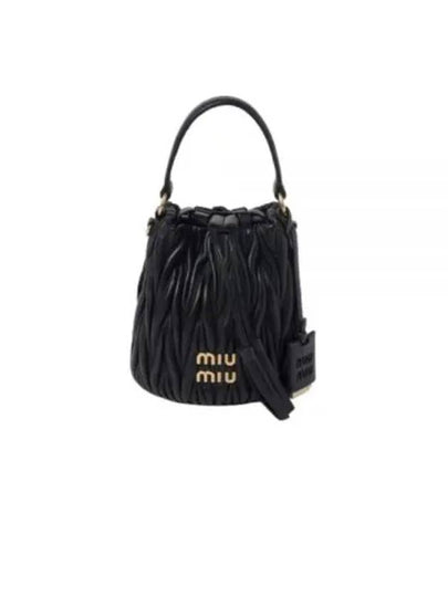 Matelasse Nappa Leather Bucket Bag Black - MIU MIU - BALAAN 2