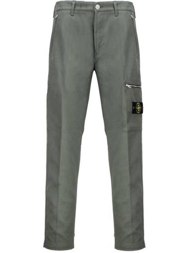 Drill Cargo Straight Pants Green - STONE ISLAND - BALAAN 1