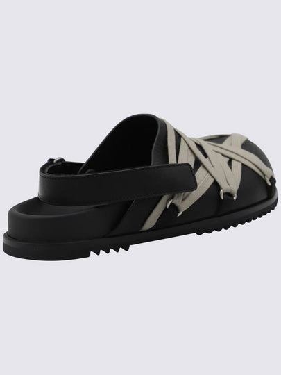 Rick Owens Black Leather Flat - RICK OWENS - BALAAN 2