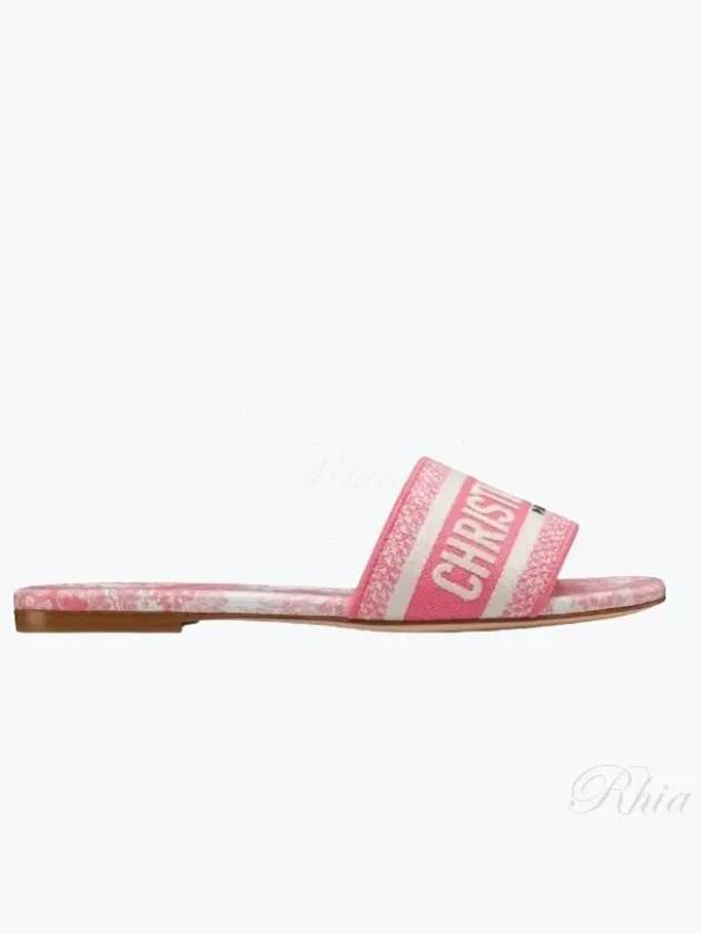 Dway Toile De Jouy Embroidered Cotton Slippers Pink - DIOR - BALAAN 2