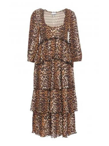 leopard print midi dress F8830 859 B0010966367 - GANNI - BALAAN 1