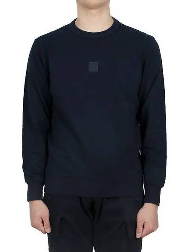 Logo Patch Cotton Sweatshirt Navy - CP COMPANY - BALAAN 2