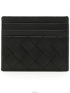 Intrecciato Leather Card Wallet Black - BOTTEGA VENETA - BALAAN 4