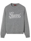 Intarsia Wool Sweater Grey - GUCCI - BALAAN 2