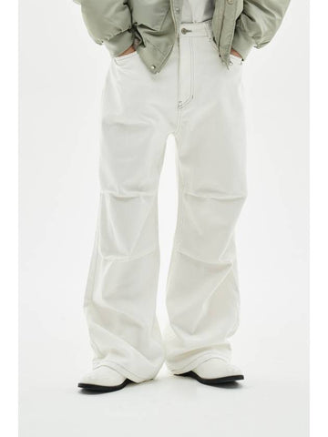 WIDE BALLOON DART PANTS WHITE - DEMADEN - BALAAN 1