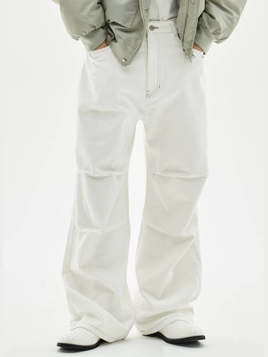 WIDE BALLOON DART PANTS WHITE - DEMADEN - BALAAN 1