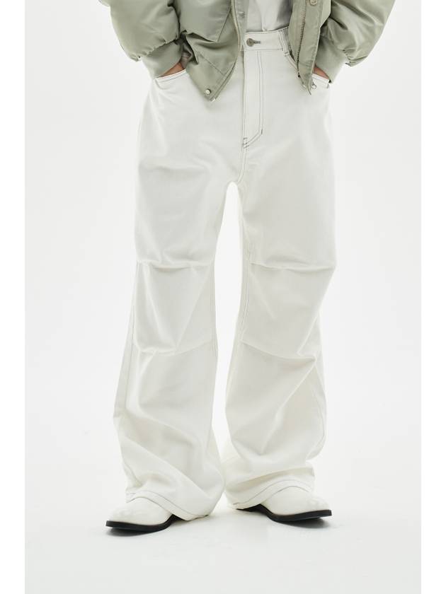 WIDE BALLOON DART PANTS WHITE - DEMADEN - BALAAN 2