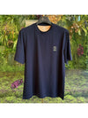 Men's Back Printing Short Sleeve T-Shirt Navy - BRUNELLO CUCINELLI - BALAAN 2