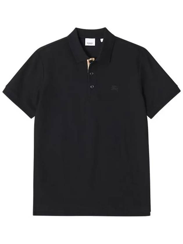 Men's Eddie Collar Short Sleeve Polo Shirt Black - BURBERRY - BALAAN 4