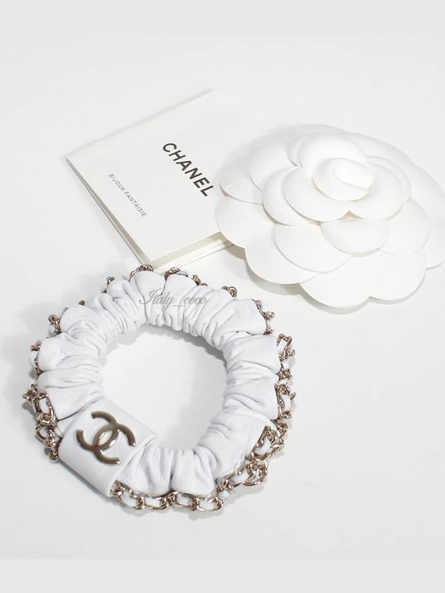 CC chain leather hairband hair giblet champagne gold AA8256 - CHANEL - BALAAN 3