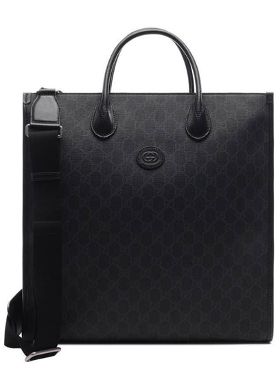 Men's Interlocking G Supreme Medium Tote Bag Black - GUCCI - BALAAN 2