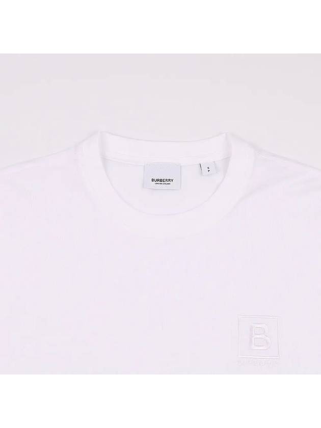 Check round neck cotton short sleeve t-shirt white - BURBERRY - BALAAN 4