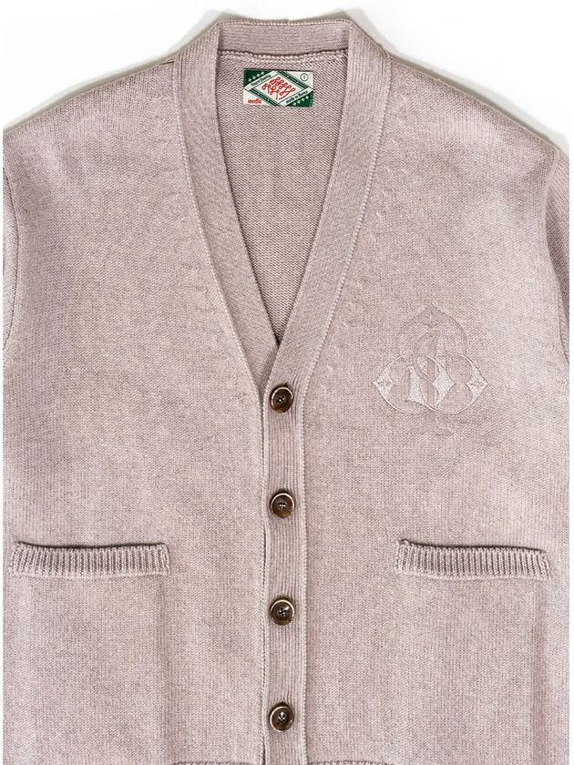 Men's Logo Knit Cardigan Beige I1WC01BE - IOEDLE - BALAAN 4