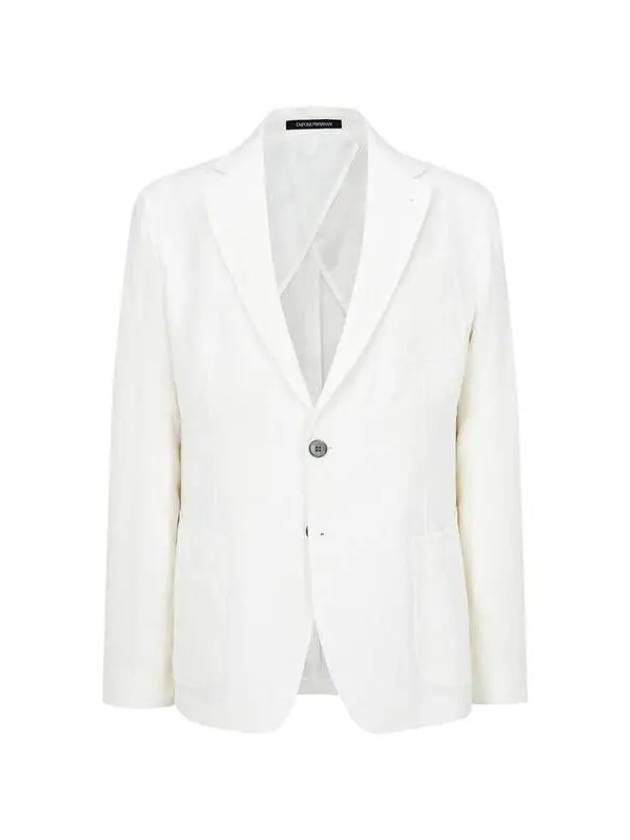 Men s no cheat single linen jacket white 271726 - EMPORIO ARMANI - BALAAN 1