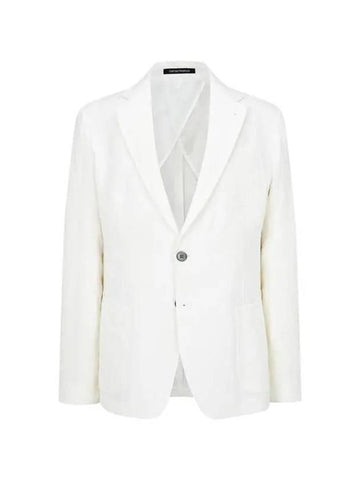 Men s no cheat single linen jacket white 271726 - EMPORIO ARMANI - BALAAN 1