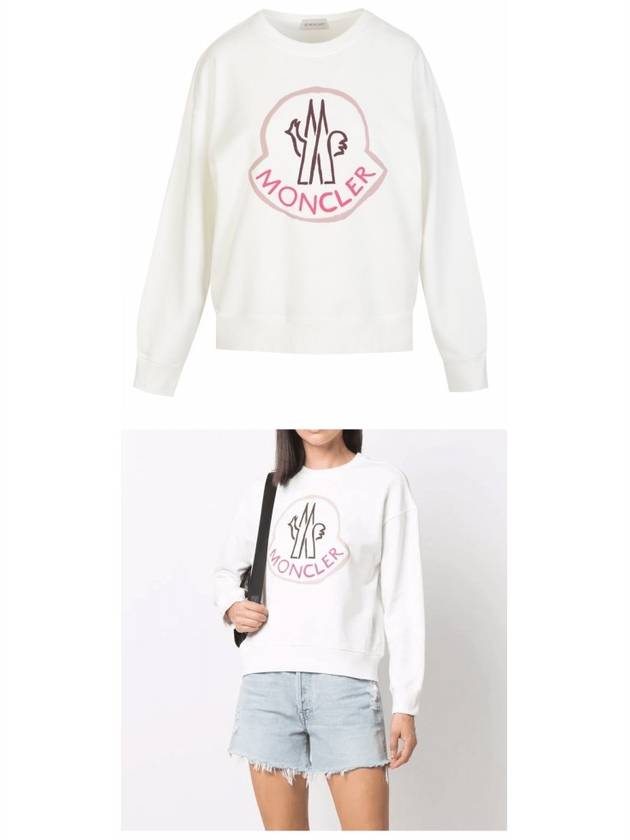 Women's Big Logo Sweatshirt White - MONCLER - BALAAN 5