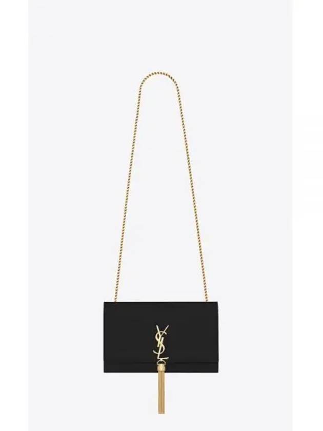 Kate Tassel Chain Cross Shoulder Bag Black - SAINT LAURENT - BALAAN 2