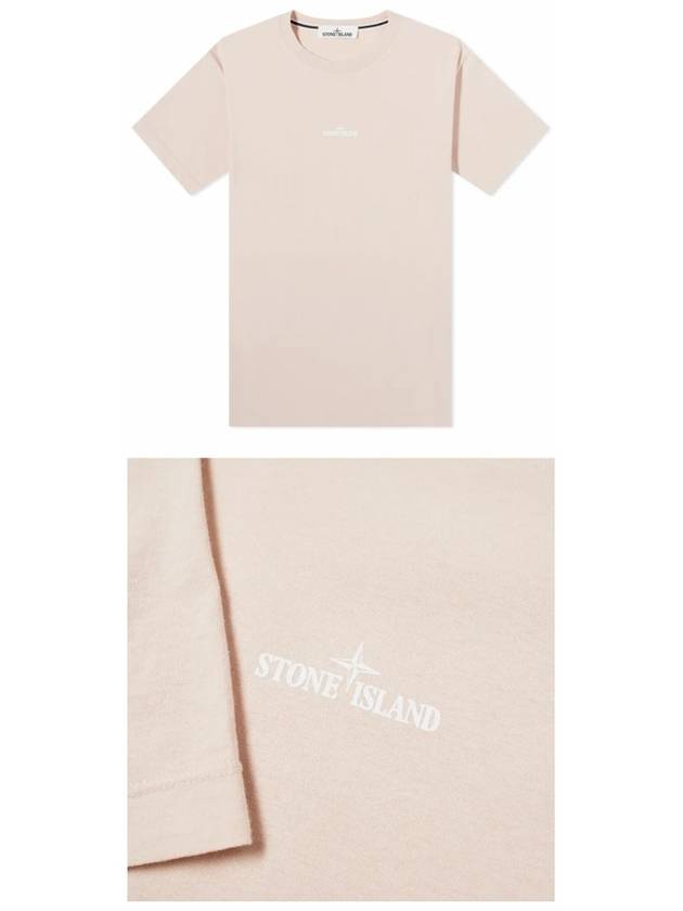 21SS 74152NS85 V0082 Back Logo Round Short Sleeve T-Shirt Indie Pink Men's T-Shirt TJ - STONE ISLAND - BALAAN 4