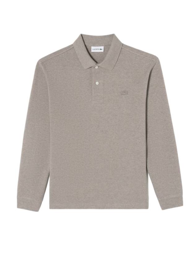 Men's Sweaterlike Long Sleeve Polo Shirt Light Brown - LACOSTE - BALAAN 1