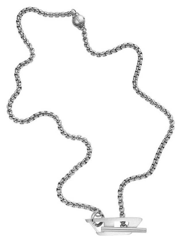 Dx1477 Stainless Steel Chain Necklace Silver - DIESEL - BALAAN 1