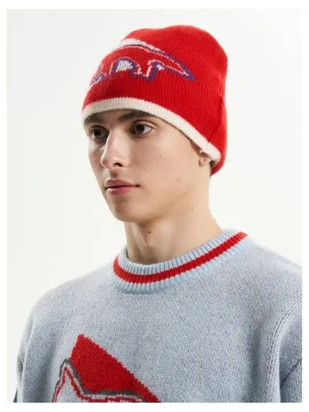 And Wonder MK Unisex Knit Cap Red Domestic Product - MAISON KITSUNE - BALAAN 1