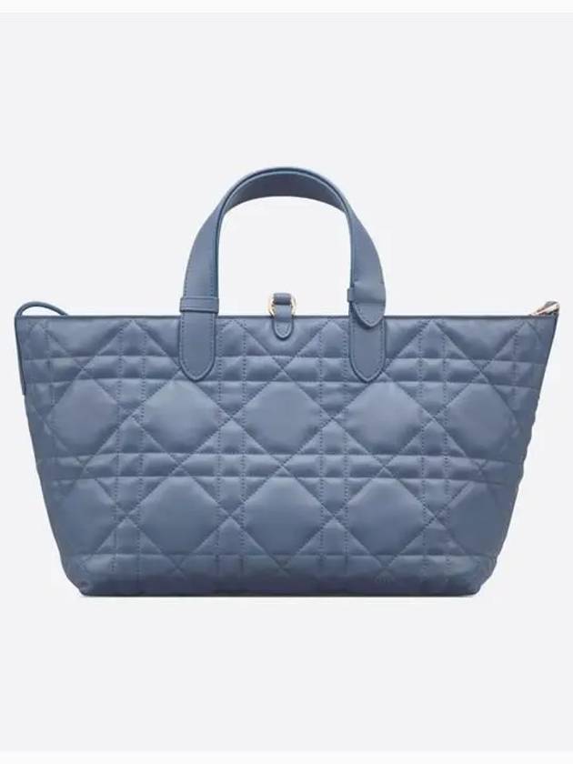 Toujours Macrocannage Calfskin Medium Tote Bag Denim Blue - DIOR - BALAAN 4