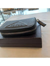 Embossed Logo Saffiano Leather Coin Purse Black - PRADA - BALAAN 7