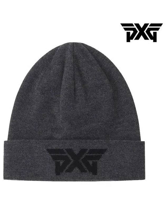 Logo Jacquard Cuff Beanie Dark Gray - PXG - BALAAN 1