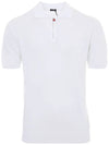 UMK1331 WHITE Knit Zipper Polo Short Sleeve Tee - KITON - BALAAN 1