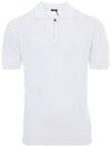 UMK1331 WHITE Knit Zipper Polo Short Sleeve Tee - KITON - BALAAN 2