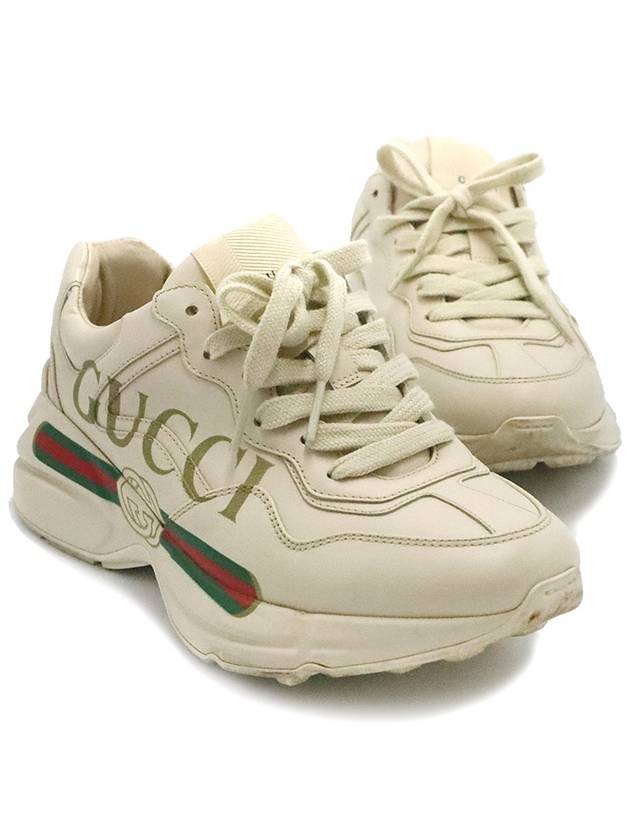 Women s Gucci 528892 Ivory Leather Vintage Logo Rhyton Sneakers 36 5 gt Gangbuk used luxury goods - GUCCI - BALAAN 4