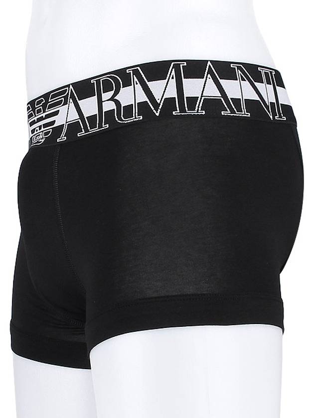 Striped Mega Logo Panties Black - EMPORIO ARMANI - 4