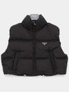 Triangle Logo Re-nylon Down Vest Black - PRADA - BALAAN 4