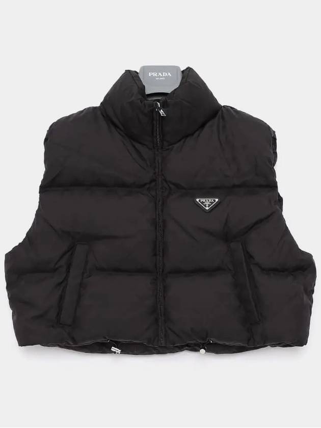 Triangle Logo Re-nylon Down Vest Black - PRADA - BALAAN 2