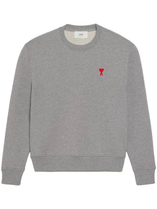 Small Heart Logo Sweatshirt Grey - AMI - BALAAN 2