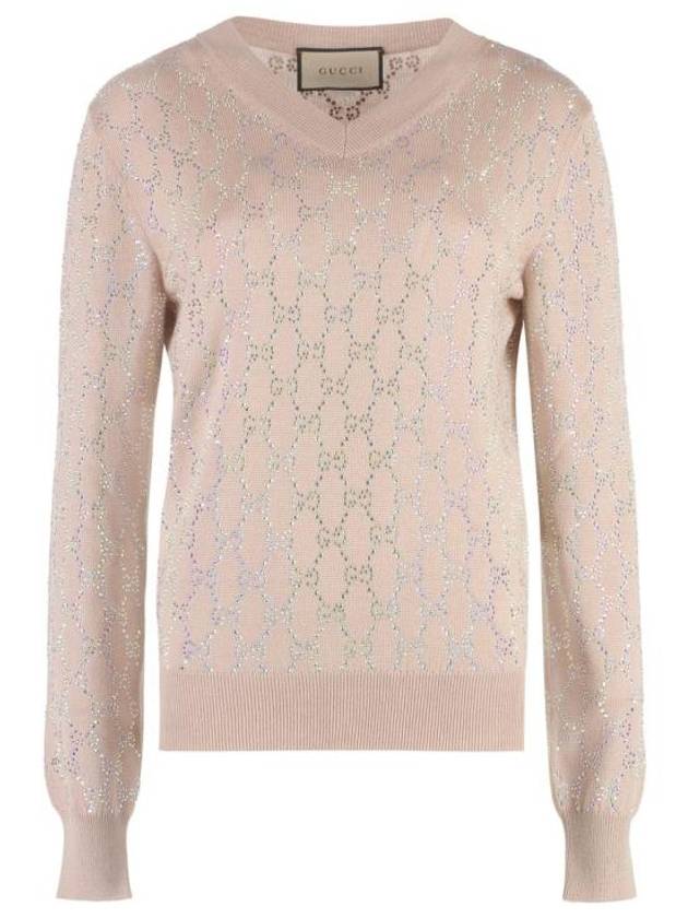 GG Crystal Wool Knit Top Pink - GUCCI - BALAAN 2