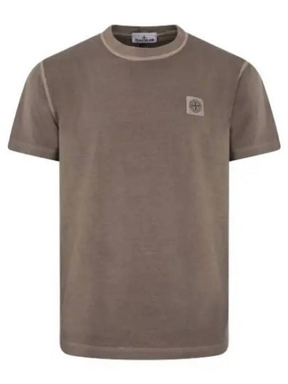 Organic Cotton Short Sleeve T-Shirt Beige - STONE ISLAND - BALAAN 2