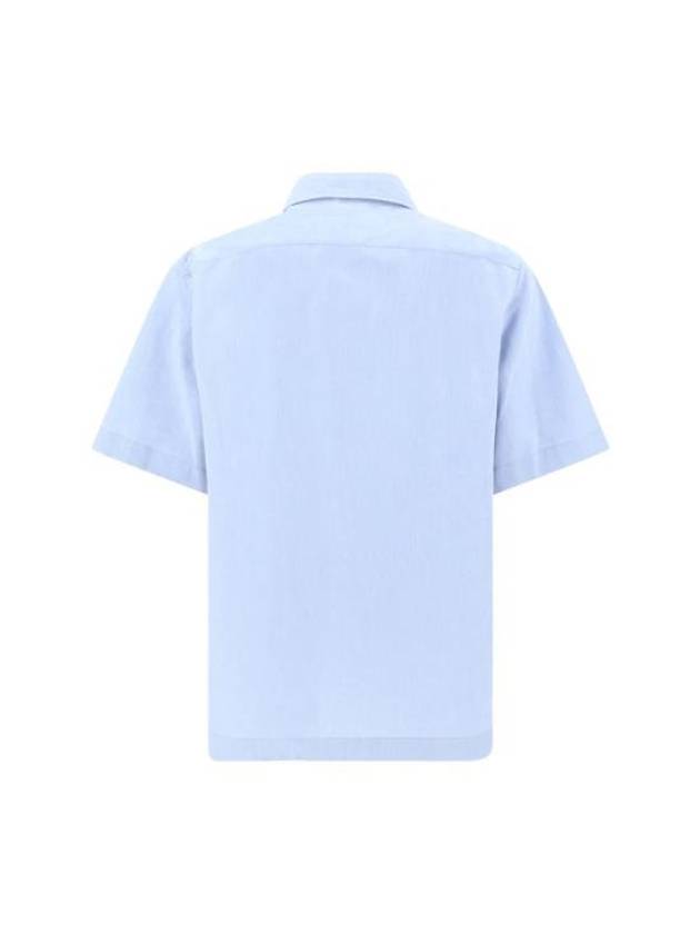 Cotton Short Sleeve Shirt Blue - FENDI - BALAAN 3